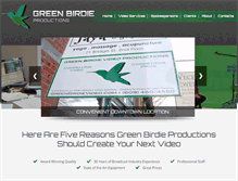 Tablet Screenshot of greenbirdieproductions.com